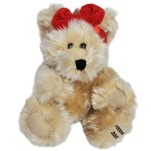 VTG Plush Bear Twins Boy Girl Valentines Stuffed Animal Teddy Bow Gift Chocolate - Picture 3 of 11